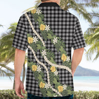 Aloha Puakenikeni Anthurium Pikake Lei Hawaiian Shirt Black Hawaiian Palaka Pattern LT9 - Polynesian Pride