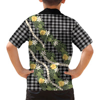 Aloha Puakenikeni Anthurium Pikake Lei Hawaiian Shirt Black Hawaiian Palaka Pattern LT9 - Polynesian Pride