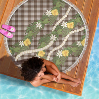 Aloha Puakenikeni Anthurium Pikake Lei Beach Blanket Chocolate Hawaiian Palaka Pattern LT9 - Polynesian Pride