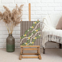 Aloha Puakenikeni Anthurium Pikake Lei Canvas Wall Art Chocolate Hawaiian Palaka Pattern LT9 - Polynesian Pride
