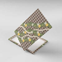 Aloha Puakenikeni Anthurium Pikake Lei Canvas Wall Art Chocolate Hawaiian Palaka Pattern LT9 With Frame Chocolate - Polynesian Pride