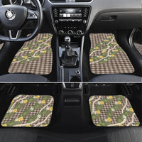 Aloha Puakenikeni Anthurium Pikake Lei Car Mats Chocolate Hawaiian Palaka Pattern LT9 Set 4pcs Chocolate - Polynesian Pride