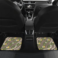 Aloha Puakenikeni Anthurium Pikake Lei Car Mats Chocolate Hawaiian Palaka Pattern LT9 Set 2pcs - Back Chocolate - Polynesian Pride