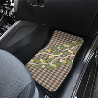 Aloha Puakenikeni Anthurium Pikake Lei Car Mats Chocolate Hawaiian Palaka Pattern LT9 - Polynesian Pride