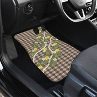 Aloha Puakenikeni Anthurium Pikake Lei Car Mats Chocolate Hawaiian Palaka Pattern LT9 - Polynesian Pride