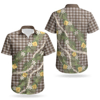 Aloha Puakenikeni Anthurium Pikake Lei Couples Matching Tank Maxi Dress and Hawaiian Shirt Chocolate Hawaiian Palaka Pattern LT9 - Polynesian Pride