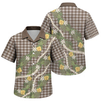 Aloha Puakenikeni Anthurium Pikake Lei Family Matching Summer Maxi Dress and Hawaiian Shirt Chocolate Hawaiian Palaka Pattern LT9 Son's Shirt Chocolate - Polynesian Pride