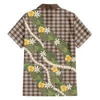 Aloha Puakenikeni Anthurium Pikake Lei Hawaiian Shirt Chocolate Hawaiian Palaka Pattern LT9 - Polynesian Pride