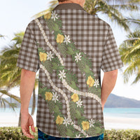 Aloha Puakenikeni Anthurium Pikake Lei Hawaiian Shirt Chocolate Hawaiian Palaka Pattern LT9 - Polynesian Pride