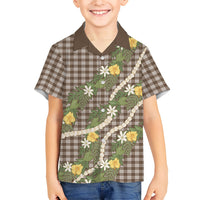 Aloha Puakenikeni Anthurium Pikake Lei Hawaiian Shirt Chocolate Hawaiian Palaka Pattern LT9 - Polynesian Pride