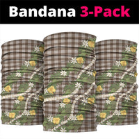 Aloha Puakenikeni Anthurium Pikake Lei Neck Gaiter Chocolate Hawaiian Palaka Pattern LT9 package One Size: 25*50cm Chocolate - Polynesian Pride