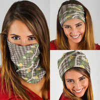 Aloha Puakenikeni Anthurium Pikake Lei Neck Gaiter Chocolate Hawaiian Palaka Pattern LT9 - Polynesian Pride