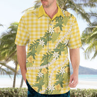 Aloha Puakenikeni Anthurium Pikake Lei Hawaiian Shirt Gold Hawaiian Palaka Pattern LT9 - Polynesian Pride