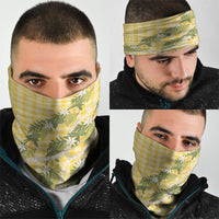Aloha Puakenikeni Anthurium Pikake Lei Neck Gaiter Gold Hawaiian Palaka Pattern LT9 - Polynesian Pride