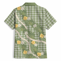 Aloha Puakenikeni Anthurium Pikake Lei Hawaiian Shirt Green Hawaiian Palaka Pattern LT9 - Polynesian Pride