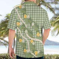 Aloha Puakenikeni Anthurium Pikake Lei Hawaiian Shirt Green Hawaiian Palaka Pattern LT9 - Polynesian Pride