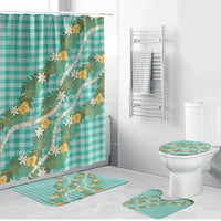 Aloha Puakenikeni Anthurium Pikake Lei Bathroom Set Marine Hawaiian Palaka Pattern LT9 Bathroom Set (4 pcs) Marine - Polynesian Pride