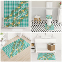 Aloha Puakenikeni Anthurium Pikake Lei Bathroom Set Marine Hawaiian Palaka Pattern LT9 - Polynesian Pride