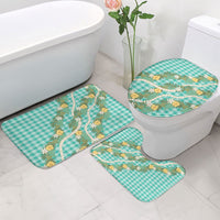 Aloha Puakenikeni Anthurium Pikake Lei Bathroom Set Marine Hawaiian Palaka Pattern LT9 - Polynesian Pride