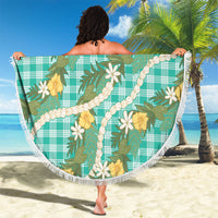Aloha Puakenikeni Anthurium Pikake Lei Beach Blanket Marine Hawaiian Palaka Pattern LT9 - Polynesian Pride