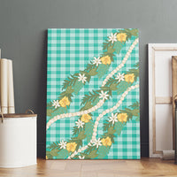 Aloha Puakenikeni Anthurium Pikake Lei Canvas Wall Art Marine Hawaiian Palaka Pattern LT9 - Polynesian Pride