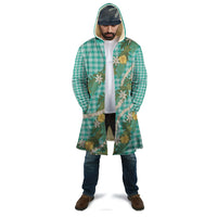Aloha Puakenikeni Anthurium Pikake Lei Cloak Marine Hawaiian Palaka Pattern
