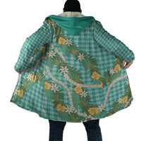 Aloha Puakenikeni Anthurium Pikake Lei Cloak Marine Hawaiian Palaka Pattern
