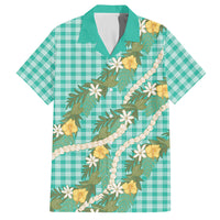 Aloha Puakenikeni Anthurium Pikake Lei Hawaiian Shirt Marine Hawaiian Palaka Pattern LT9 Marine - Polynesian Pride