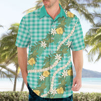 Aloha Puakenikeni Anthurium Pikake Lei Hawaiian Shirt Marine Hawaiian Palaka Pattern LT9 - Polynesian Pride