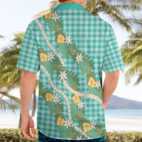 Aloha Puakenikeni Anthurium Pikake Lei Hawaiian Shirt Marine Hawaiian Palaka Pattern LT9 - Polynesian Pride