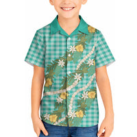 Aloha Puakenikeni Anthurium Pikake Lei Hawaiian Shirt Marine Hawaiian Palaka Pattern LT9 - Polynesian Pride