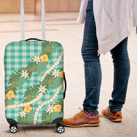 Aloha Puakenikeni Anthurium Pikake Lei Luggage Cover Marine Hawaiian Palaka Pattern