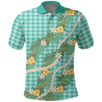 Aloha Puakenikeni Anthurium Pikake Lei Polo Shirt Marine Hawaiian Palaka Pattern LT9 Marine - Polynesian Pride