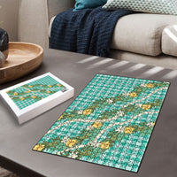 Aloha Puakenikeni Anthurium Pikake Lei Puzzle Marine Hawaiian Palaka Pattern