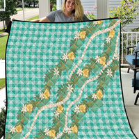Aloha Puakenikeni Anthurium Pikake Lei Quilt Marine Hawaiian Palaka Pattern LT9 Marine - Polynesian Pride