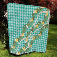 Aloha Puakenikeni Anthurium Pikake Lei Quilt Marine Hawaiian Palaka Pattern LT9 - Polynesian Pride