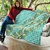 Aloha Puakenikeni Anthurium Pikake Lei Quilt Marine Hawaiian Palaka Pattern LT9 - Polynesian Pride