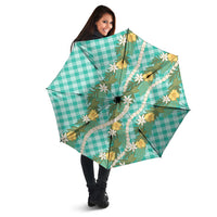 Aloha Puakenikeni Anthurium Pikake Lei Umbrella Marine Hawaiian Palaka Pattern LT9 - Polynesian Pride