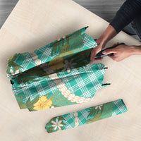 Aloha Puakenikeni Anthurium Pikake Lei Umbrella Marine Hawaiian Palaka Pattern LT9 - Polynesian Pride
