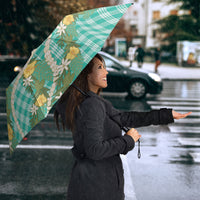 Aloha Puakenikeni Anthurium Pikake Lei Umbrella Marine Hawaiian Palaka Pattern LT9 - Polynesian Pride
