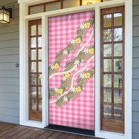 Aloha Puakenikeni Anthurium Pikake Lei Door Cover Tropical Pink Hawaiian Palaka Pattern LT9 - Polynesian Pride
