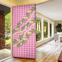 Aloha Puakenikeni Anthurium Pikake Lei Door Cover Tropical Pink Hawaiian Palaka Pattern LT9 - Polynesian Pride