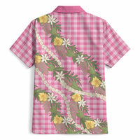 Aloha Puakenikeni Anthurium Pikake Lei Hawaiian Shirt Tropical Pink Hawaiian Palaka Pattern LT9 - Polynesian Pride