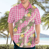 Aloha Puakenikeni Anthurium Pikake Lei Hawaiian Shirt Tropical Pink Hawaiian Palaka Pattern LT9 - Polynesian Pride