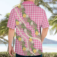 Aloha Puakenikeni Anthurium Pikake Lei Hawaiian Shirt Tropical Pink Hawaiian Palaka Pattern LT9 - Polynesian Pride