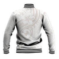Hawaii Plumeria Lokelani Pikake Lei Baseball Jacket Sandy Beige Polynesian Tattoo LT9 - Polynesian Pride