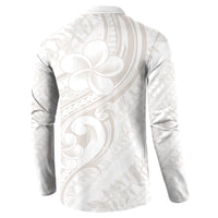 Hawaii Plumeria Lokelani Pikake Lei Button Sweatshirt Sandy Beige Polynesian Tattoo LT9 - Polynesian Pride