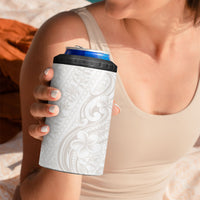 Hawaii Plumeria Lokelani Pikake Lei 4 in 1 Can Cooler Tumbler Sandy Beige Polynesian Tattoo