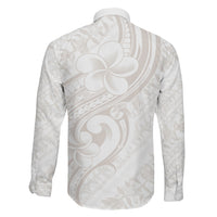 Hawaii Plumeria Lokelani Pikake Lei Family Matching Long Sleeve Bodycon Dress and Hawaiian Shirt Sandy Beige Polynesian Tattoo
