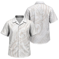 Hawaii Plumeria Lokelani Pikake Lei Family Matching Short Sleeve Bodycon Dress and Hawaiian Shirt Sandy Beige Polynesian Tattoo LT9 Son's Shirt Beige - Polynesian Pride
